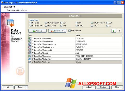 Capture d'écran Firebird pour Windows XP