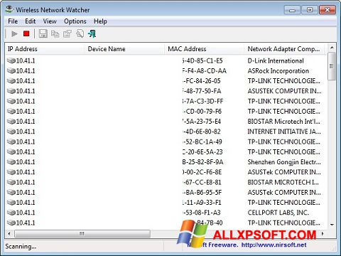 Capture d'écran Wireless Network Watcher pour Windows XP