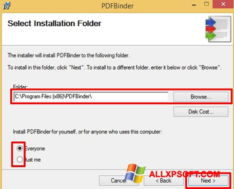 Capture d'écran PDFBinder pour Windows XP