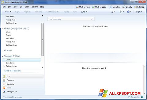 Capture d'écran Windows Live Mail pour Windows XP