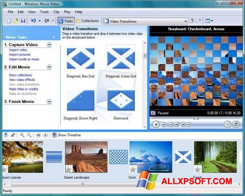 Capture d'écran Windows Movie Maker pour Windows XP