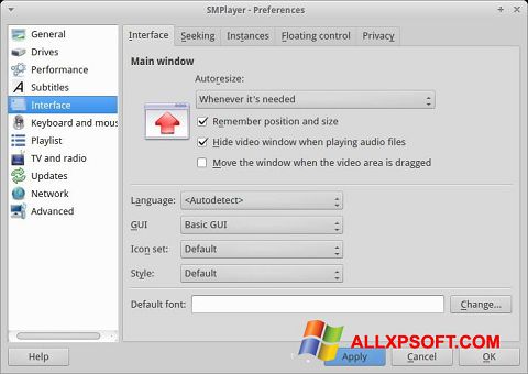 Capture d'écran SMPlayer pour Windows XP