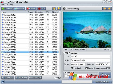 Capture d'écran JPG to PDF Converter pour Windows XP