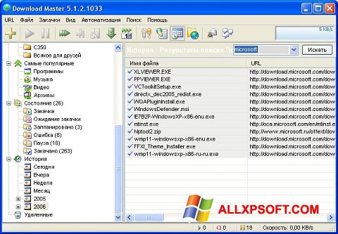 Capture d'écran Download Master pour Windows XP