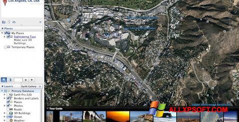 Capture d'écran Google Earth Pro pour Windows XP