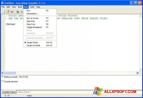 Capture d'écran Inno Setup pour Windows XP
