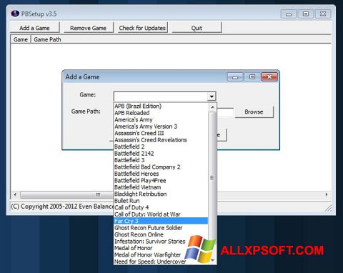 Capture d'écran PunkBuster pour Windows XP