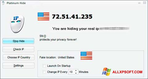 Capture d'écran Hide IP Platinum pour Windows XP