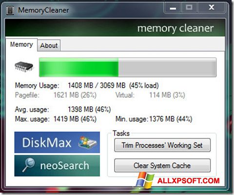 Capture d'écran Memory Cleaner pour Windows XP