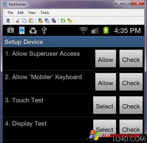 Capture d'écran MyMobiler pour Windows XP