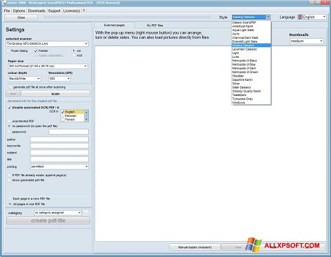 Capture d'écran Scan2PDF pour Windows XP