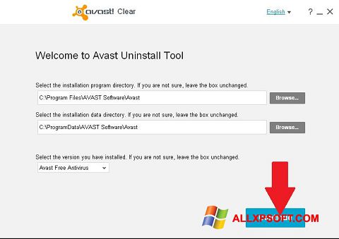 Capture d'écran Avast Uninstall Utility pour Windows XP