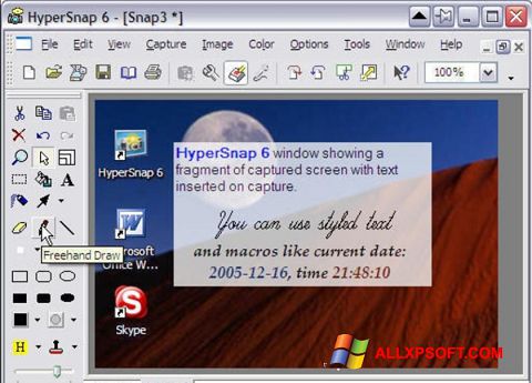 Capture d'écran HyperSnap pour Windows XP