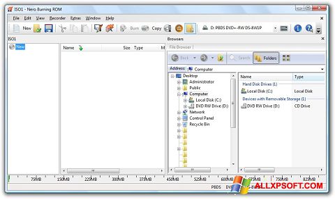 Capture d'écran Nero Burning ROM pour Windows XP