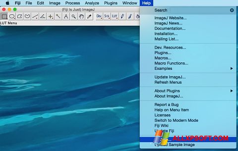 Capture d'écran ImageJ pour Windows XP