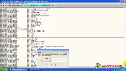 Capture d'écran PDF2Word pour Windows XP
