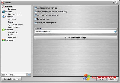 Capture d'écran VSO Downloader pour Windows XP
