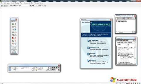 Capture d'écran Macromedia Dreamweaver pour Windows XP