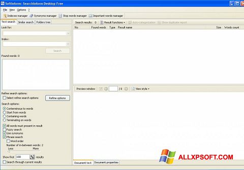 Capture d'écran SearchInform pour Windows XP