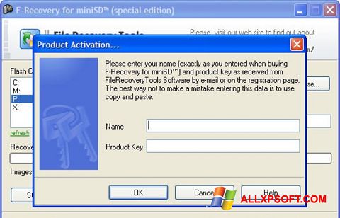 Capture d'écran F-Recovery SD pour Windows XP