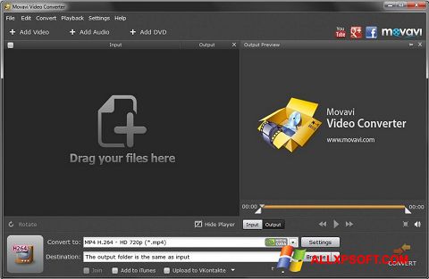 Capture d'écran Movavi Video Converter pour Windows XP