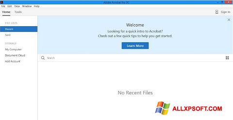 Capture d'écran Adobe Acrobat Pro DC pour Windows XP