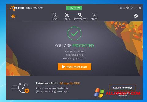 Capture d'écran Avast Internet Security pour Windows XP