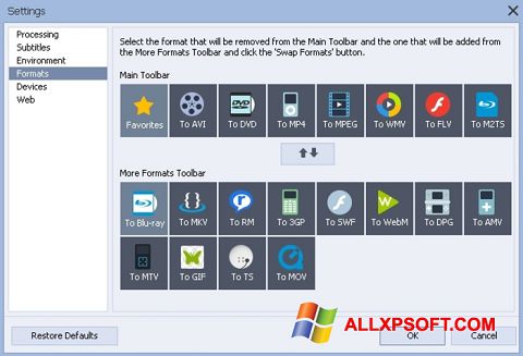 Capture d'écran AVS Video Converter pour Windows XP