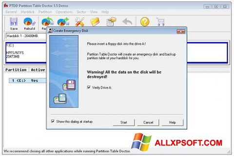 Capture d'écran Partition Table Doctor pour Windows XP