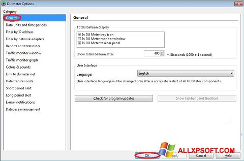 Capture d'écran DU Meter pour Windows XP