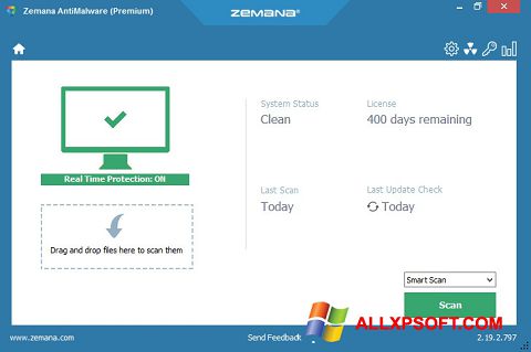 Capture d'écran Zemana AntiMalware pour Windows XP