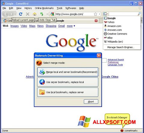 Capture d'écran CometBird pour Windows XP