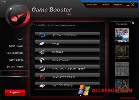 Capture d'écran Game Booster pour Windows XP