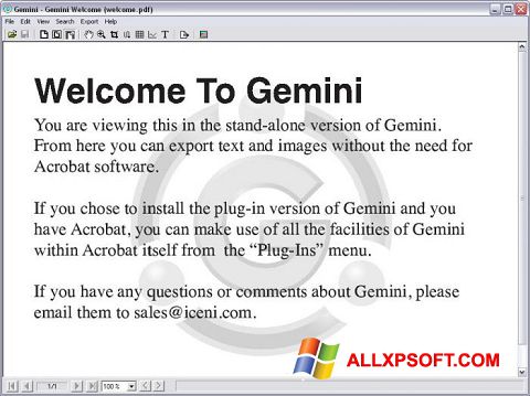 Capture d'écran Gemini pour Windows XP