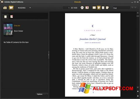 Capture d'écran Adobe Digital Editions pour Windows XP