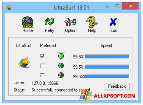 Capture d'écran UltraSurf pour Windows XP