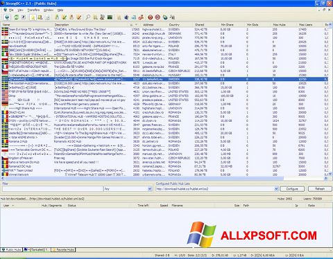Capture d'écran StrongDC++ pour Windows XP