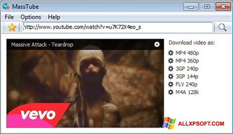 Capture d'écran MassTube pour Windows XP