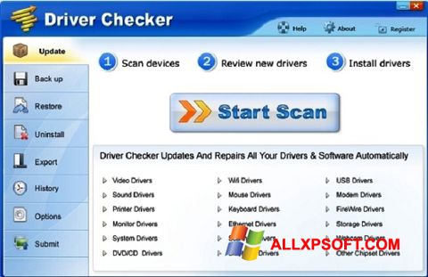 Capture d'écran Driver Checker pour Windows XP