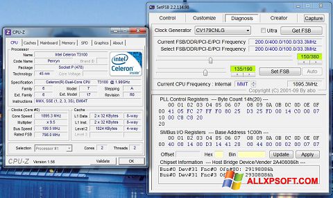 Capture d'écran SetFSB pour Windows XP
