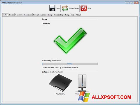 Capture d'écran PS3 Media Server pour Windows XP