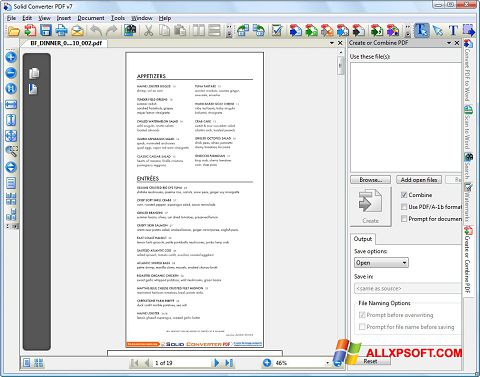Capture d'écran Solid Converter PDF pour Windows XP