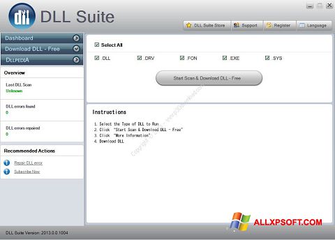 Capture d'écran DLL Suite pour Windows XP
