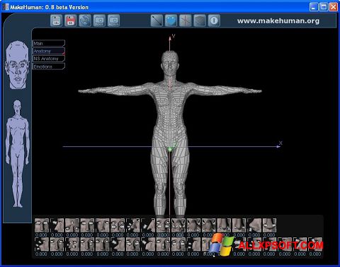 Capture d'écran MakeHuman pour Windows XP