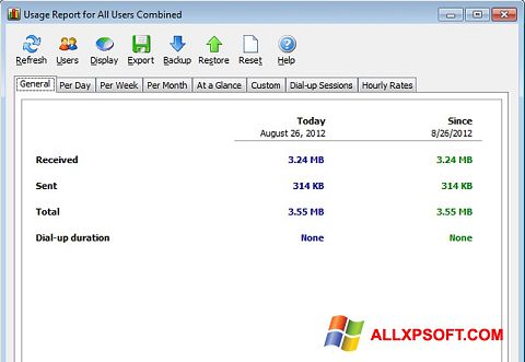 Capture d'écran NetWorx pour Windows XP
