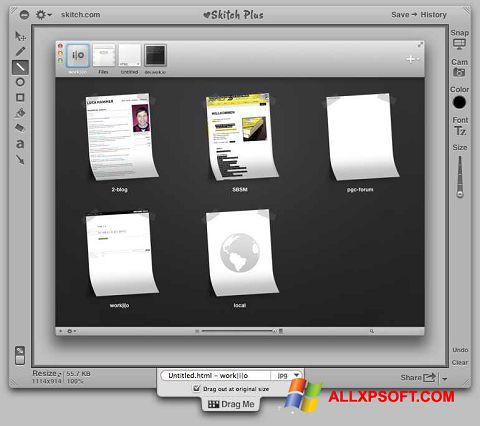Capture d'écran Skitch pour Windows XP