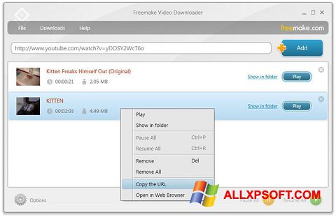 Capture d'écran Freemake Video Downloader pour Windows XP