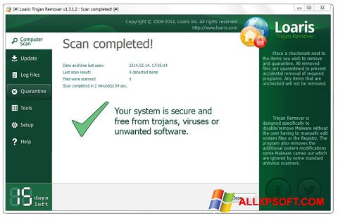 Capture d'écran Loaris Trojan Remover pour Windows XP