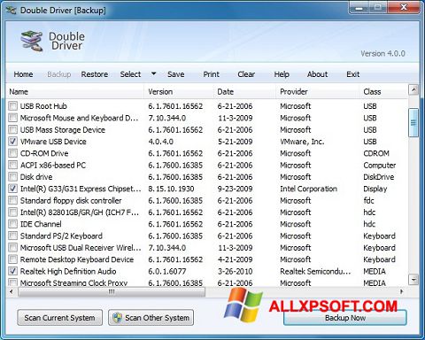 Capture d'écran Double Driver pour Windows XP