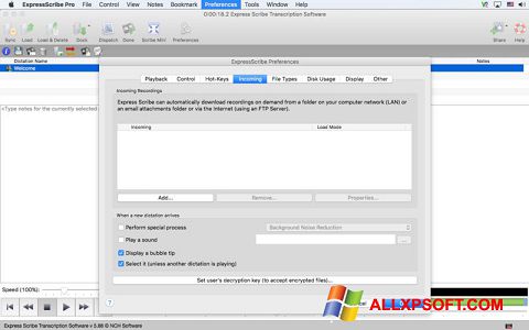 Capture d'écran Express Scribe pour Windows XP